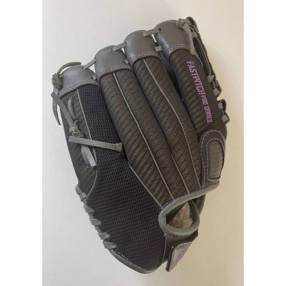 Franklin 11" Fastpitch Pro Series Girls Softball Glove - RHT - Purple/Grey 22431 - Picture 2 of 7